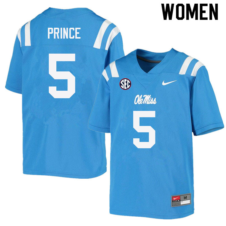Women #5 Deantre Prince Ole Miss Rebels College Football Jerseys Sale-Power Blue - Click Image to Close